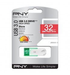 PNY Attaché 4 3.0 32GB 32GB USB 3.0 (3.1 Gen 1) Tipo A Verde, Color blanco unidad flash USB