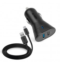 KIT CARGA COCHE SBS TIPO C USB TEKITCRC2U21AUL