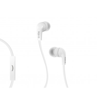 SBS TEFLAT2INEARW auricular y casco Auriculares Dentro de oído Blanco