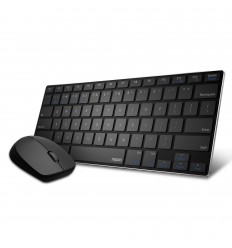 Rapoo 9000M teclado Bluetooth QWERTY Inglés Negro, Plata