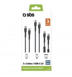 Kit 3 Cables USB TIPO C SBS TEKITCC3IN1K