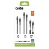 Kit 3 Cables USB TIPO C SBS TEKITCC3IN1K