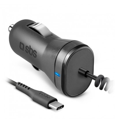 Carg. Coche SBS Tipo C USB TECRTC3AUL 3000MAH CARG. RAP