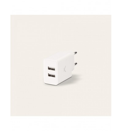 Cargador Red USB KSIX BXCDU2U Blanco