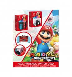 Consola Switch Oled Azul y Rojo Mario Protector Funda