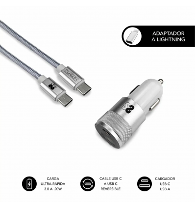 CARG COCHE SUBBLIM PD20W+CABLEC TO C/LIGHT SILVER