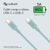 Cable Nubbeh 1M 3A Tipo C+C NBTCABLCCT1 Turquesa