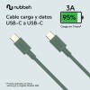 Cable Nubbeh 1M 3A Tipo C+C NBTCABLCCG1 Verde
