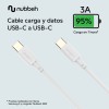 Cable Nubbeh 1M 3A Tipo C+C  NBTCABLCCW1 Blanco