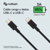 Cable Nubbeh 1M 3A Tipo C+C NBTCABLCCB1 Negro