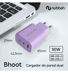 CARGADOR NUBBEH 30W USB A+C  L NBWALLCHP