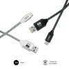 Pack 2 Cables Subblim Tipo C-USB A Neg/Plata