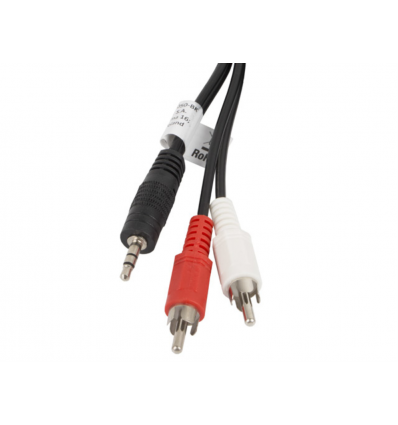 Lanberg CA-MJRC-10CC-0050-BK cable de audio 5 m 3,5mm 2 x RCA Negro