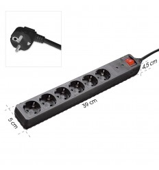 Hama 00223153 regleta inteligente 6 salidas AC 1,4 m 3680 W