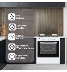 Cocina de Gas Svan SKG4601 4F 60CM
